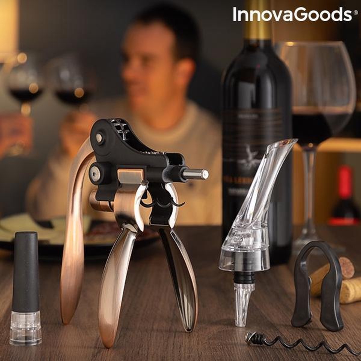 Innovagoods - Wijn Accessoireset - ABS - Koperkleurig - 5 Delig