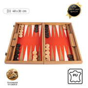 Leatherette Cinnabar Rode Backgammon spel - 48x30cm - met Ivoor & Taba  Top Kwaliteit