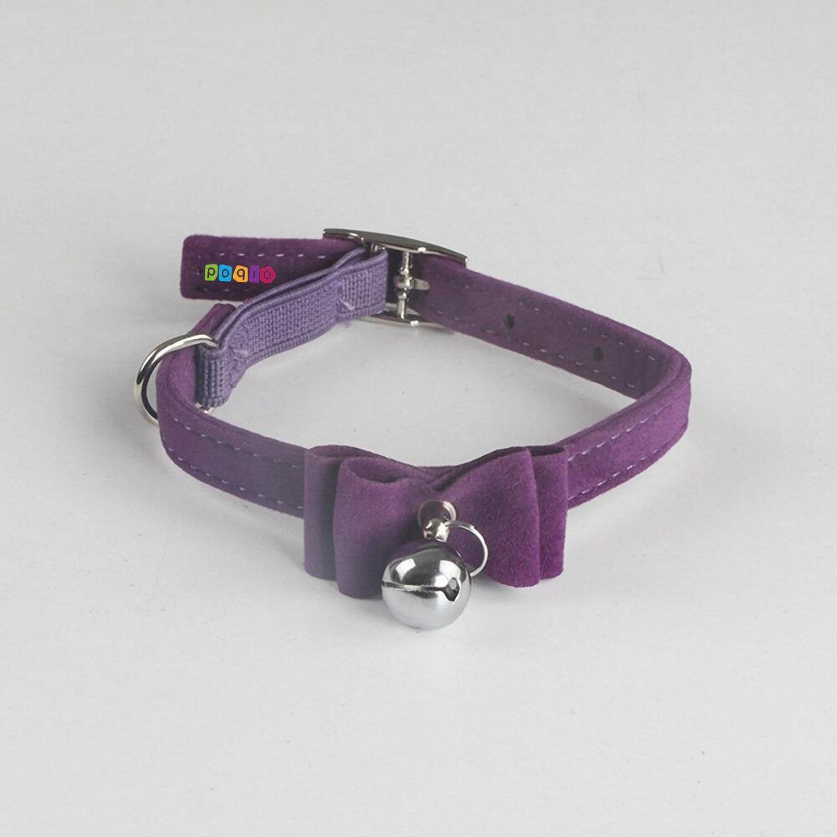 Kattenhalsband met Belletje en Vlinderdas – Halsbandje Veiligheidssluiting –  Halsbanden - Halsband voor katten - Paars