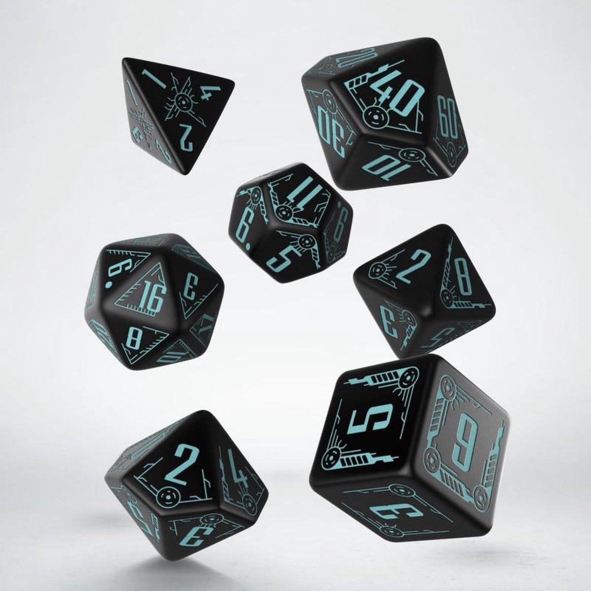 Polydice Set Q-Workshop Galactic Black & Blue