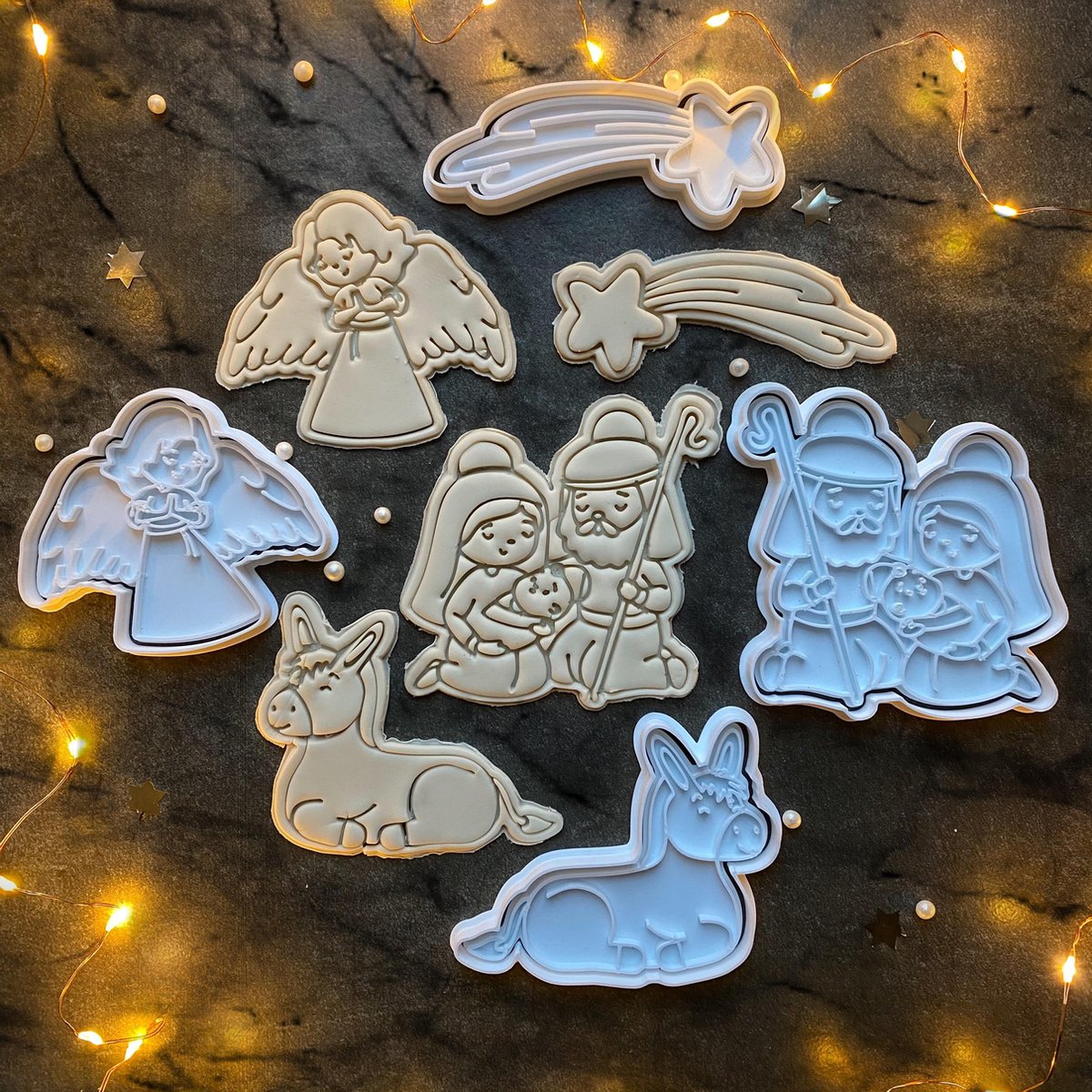 Nativity Uitstekers Set / Kerststal Fondant Stempels / Geboorte van Jezus Koekjes Vormen - 4 Stuks
