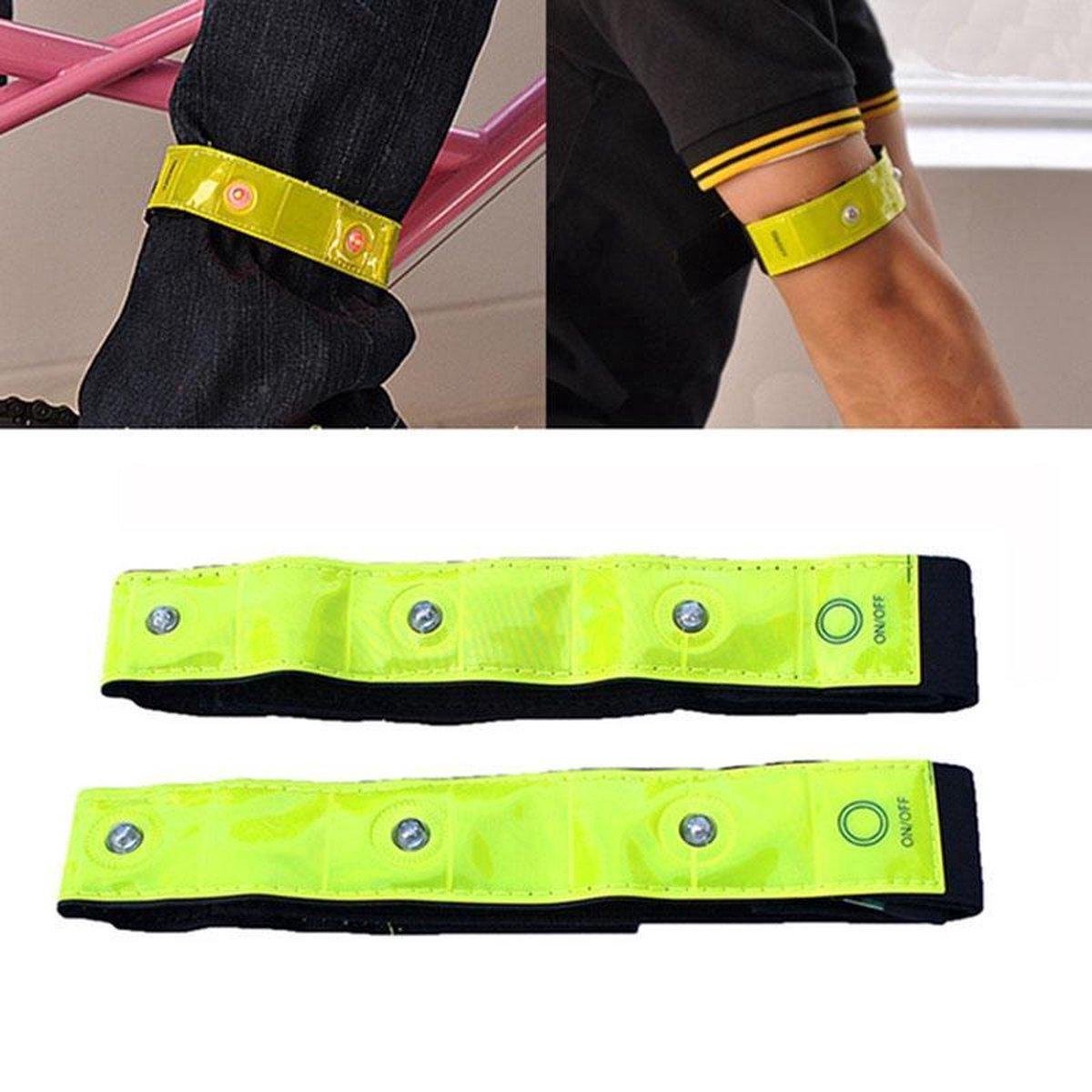 Reflecterende Hardloop / Fiets Sport Armband Met LED Licht - Hardloop Verlichting Lampjes - Lichtgevende Trail Running Light - Veiligheidsband