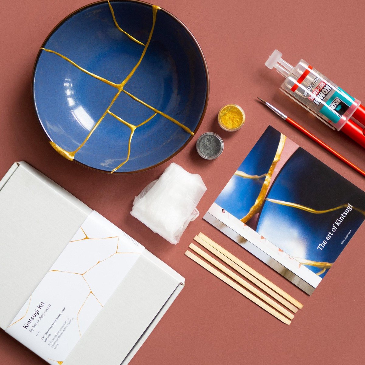 DIY Kintsugi Kit 2 Colours - Goud & Blauw Sapphire
