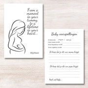 Babyshower Invulkaarten Tummy 10 Stuks - A6 300 Grams - Baby Voorspellingen - Babyshower Spelletje