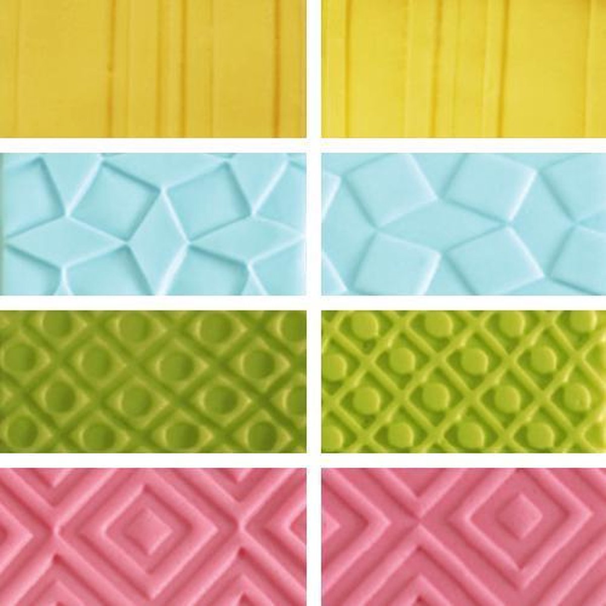 Set van 4 decoratie stempelmatten "geometrie" - Decora