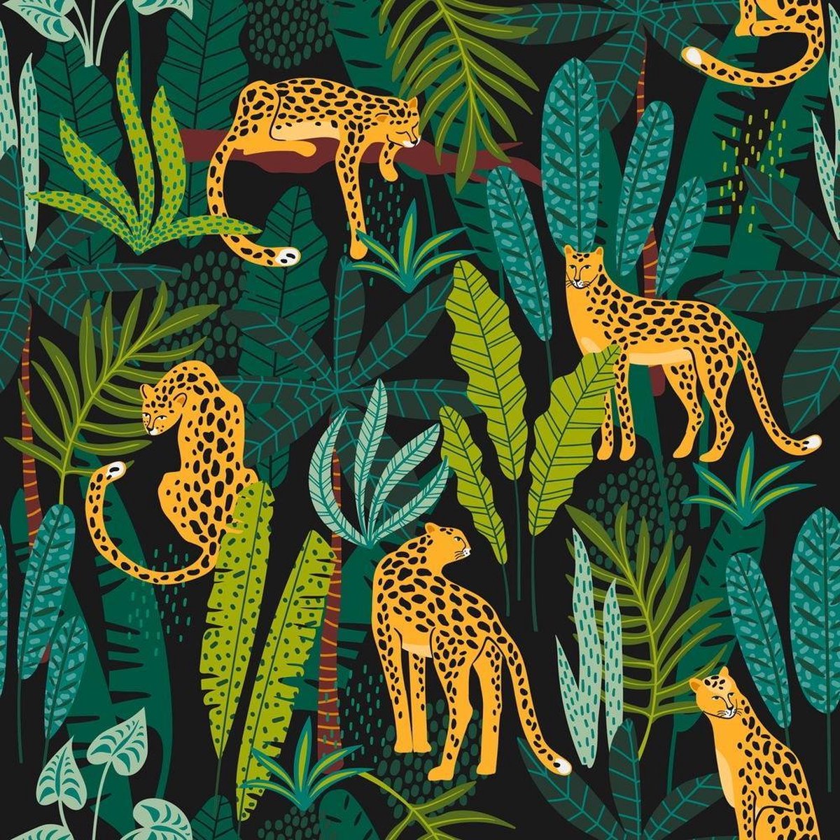 Duni Servetten Leopard 3-laags 33 X 33 Cm Papier Groen 20 Stuks