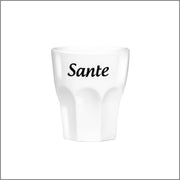 6 onbreekbare Shot glaasjes - Borrel glaasjes - met tekst - Sante