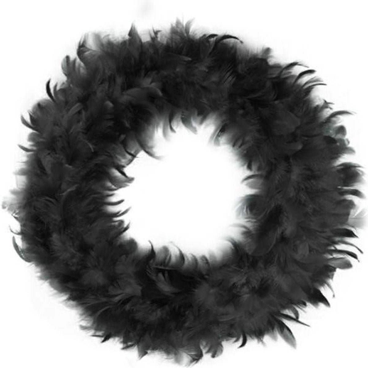 Veren krans zwart 30 cm