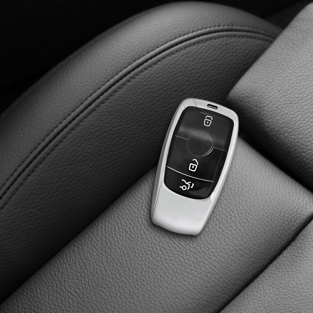 kwmobile Hoes voor autosleutel voor Mercedes Benz Smart Key autosleutel (alleen Keyless) - Autosleutelbehuizing met strassteentjes in zilver