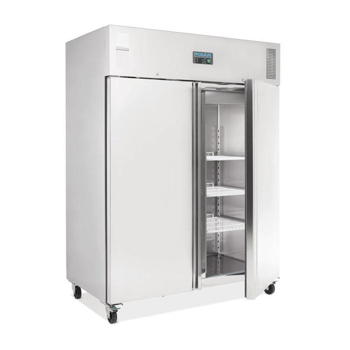 Polar vrieskast professionele 2-deurs vriezer RVS 1300ltr