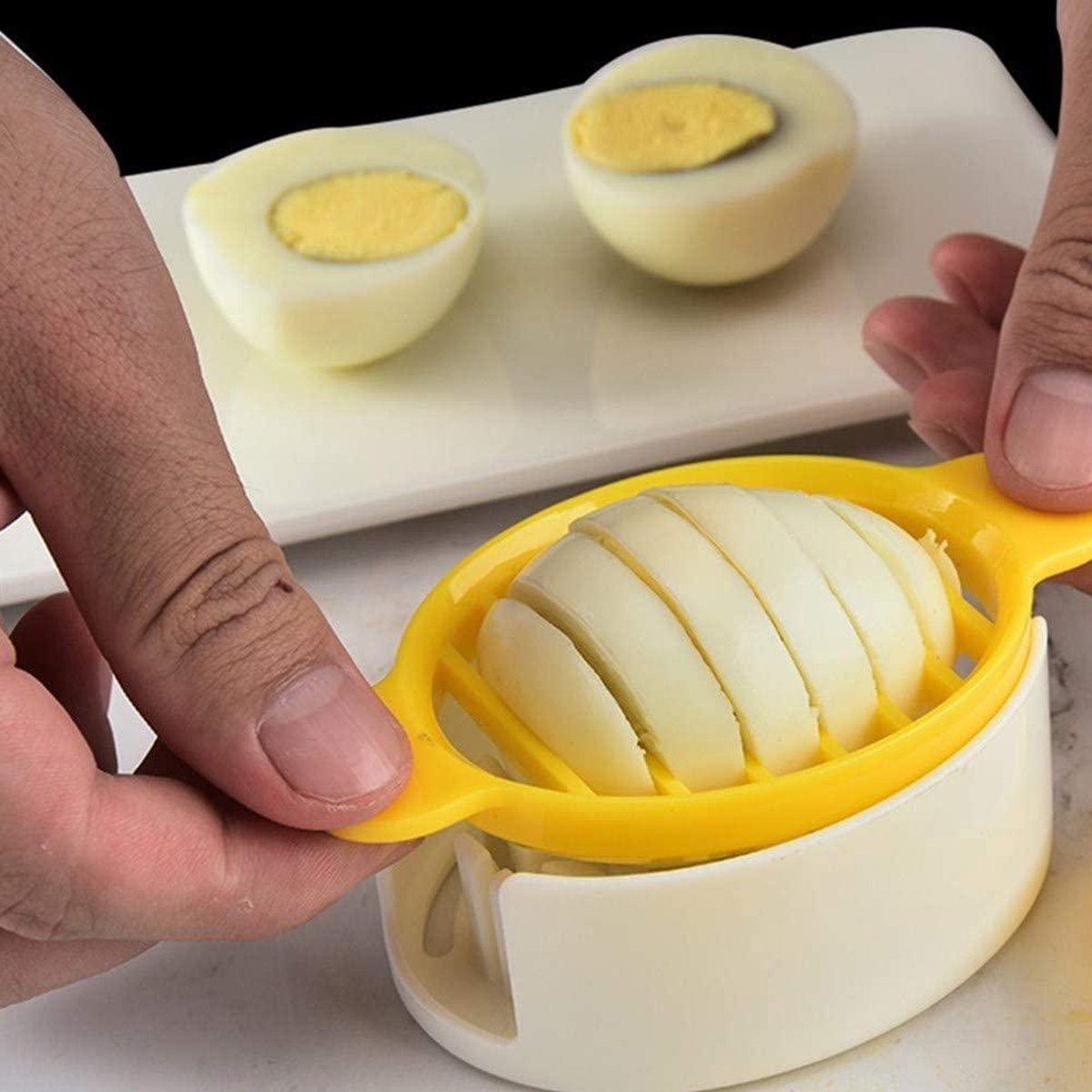 Doodadeals® | Eisnijder 3-in-1 | Eiersnijder | Eisnijder Vaatwasserbestendig – Egg Slicer – Ei Snijder