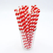 Doodadeals® | Papier Rietjes Zuurstok | Rood  met Wit | Paper Straws | 25 stuks | 20 cm