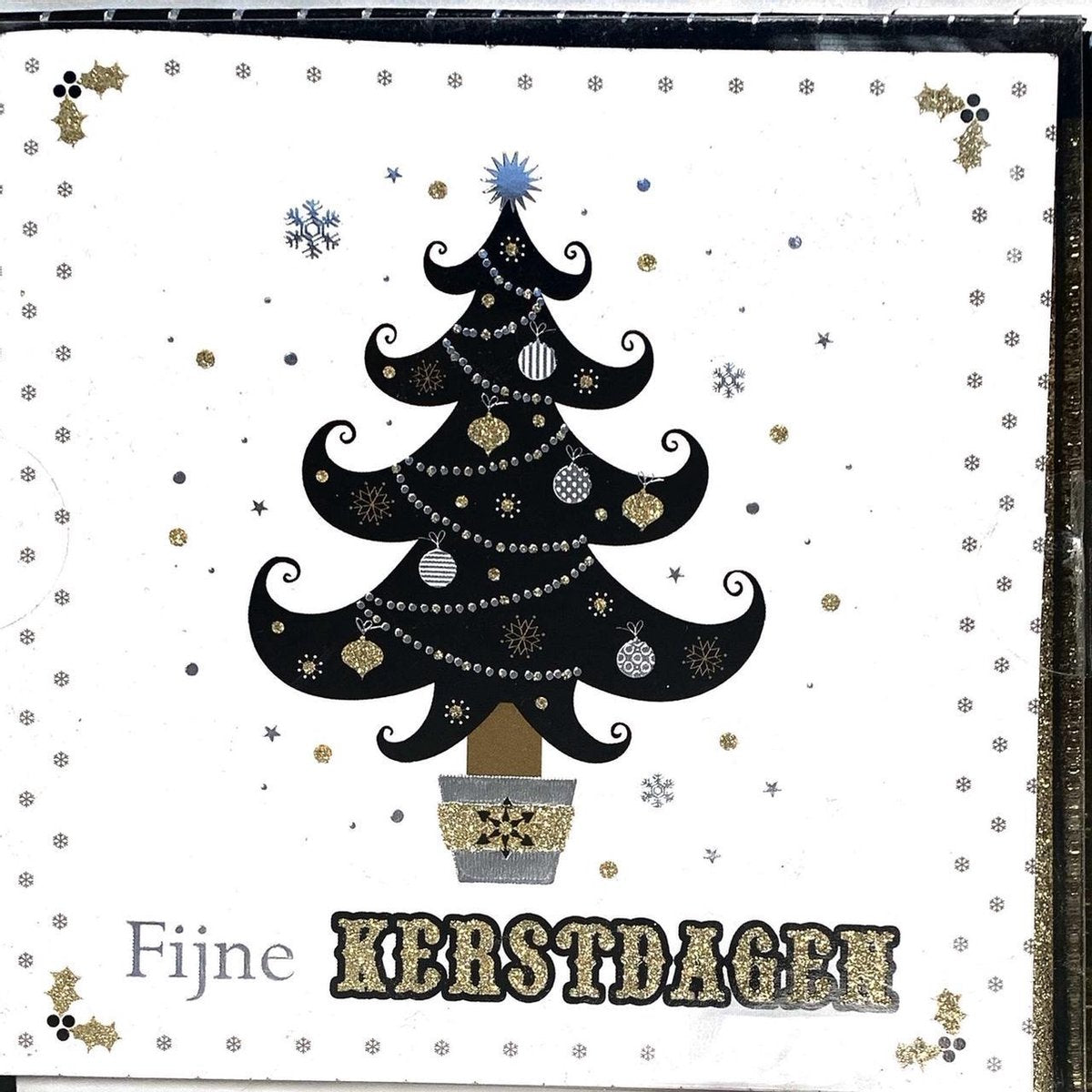 10 Luxe kerstkaarten met folie en glitter + enveloppen|Kerstkaart - Kerstkaart met envelop - Wenskaart - Kerstcadeau- Algemene kaart – Feest - Set van 10 stuks