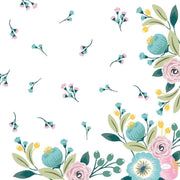 Duni Servetten Blossoms 3-laags 40 X 40 Cm Papier Blauw 20 Stuks