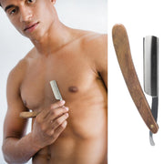 BeautyTools PREMIUM Set Klassieke Scheermes / Shavette Barbiersmes met INOX Snijblad - Luxe Jatobahout (incl. Scheerriem) - (SR-1284)