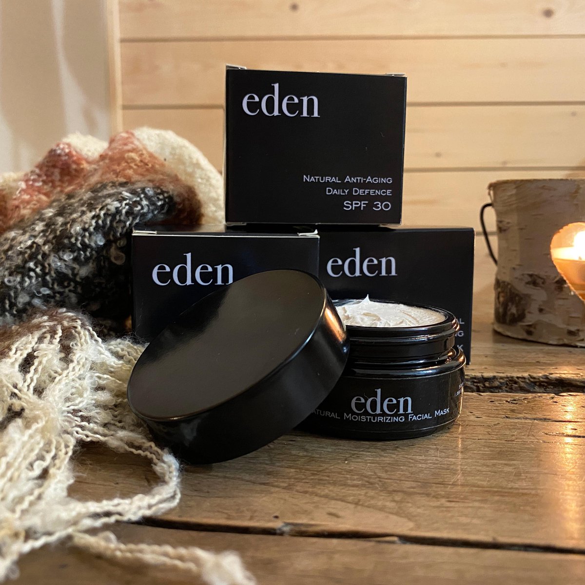 Eden – Set Anti-Aging Daily Defence dagcrème met SPF 30 + Natuurlijk Hydraterend Gezichtsmasker