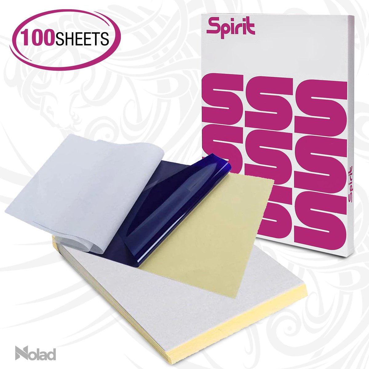 Nolad® Professioneel transferpapier voor thermische printer - Carbonpapier voor thermische printer - overtrekpapier voor tattoo kopieer machine - carbonpapier - thermisch Printpapier - transfer machine printer accessoires - 100 sheets