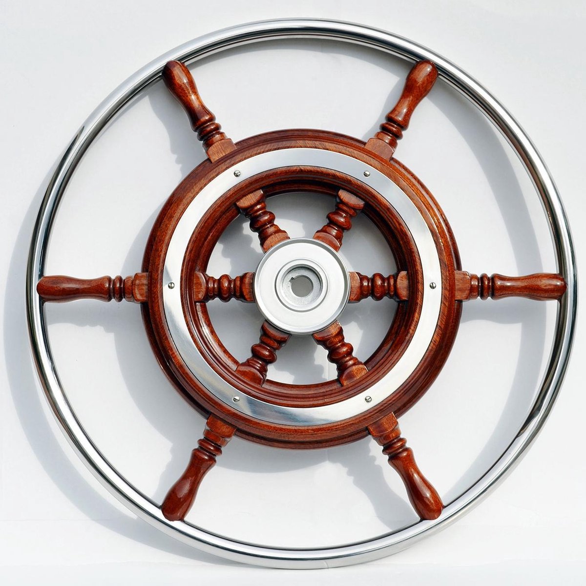 Savoretti Mallorca mahoniehouten Stuurwiel met RVS Hoepel Ø 420 mm