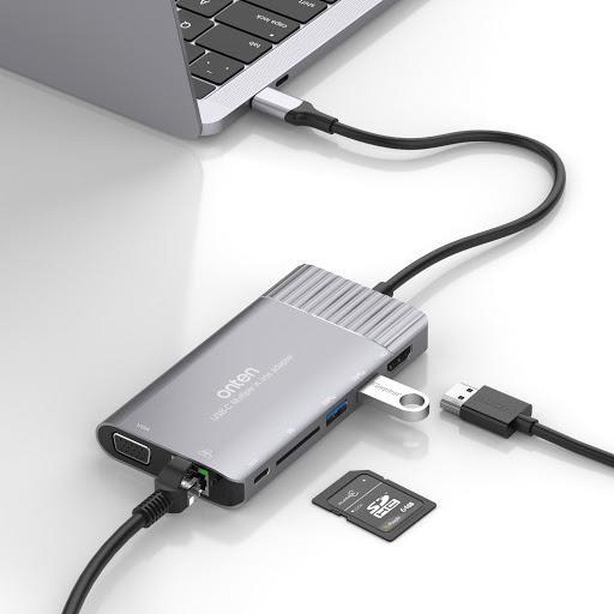 Sounix USB-C Dock 8 in 1 - USB C to HDMI - @30hz+VGA+2*USB 3.0 hub+pd charger+Type C HUB Adapter+