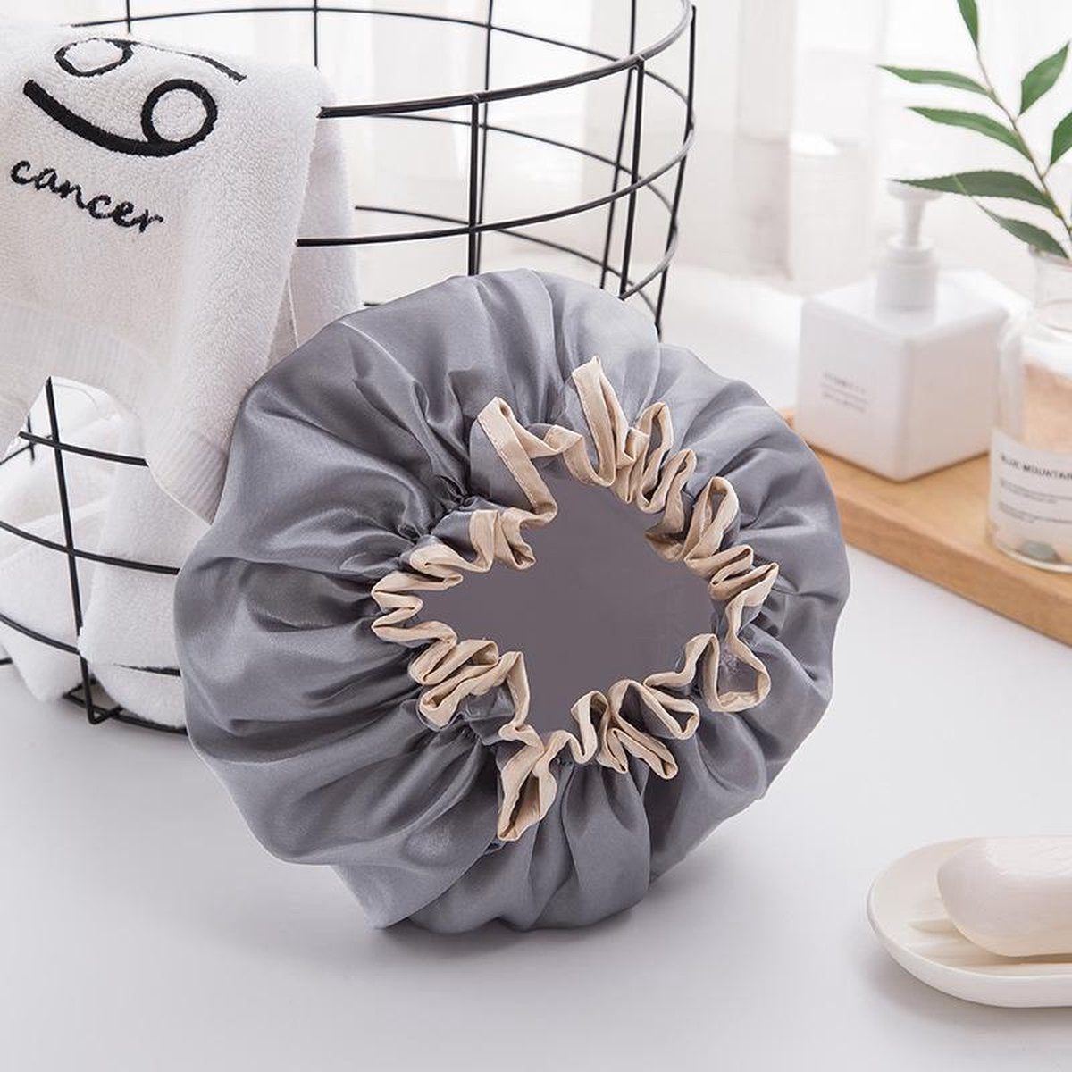Douchemuts Grijs – Douchemuts dames – Luxe Douchekap – Shower cap – Douche muts Meiden - Volwassenen