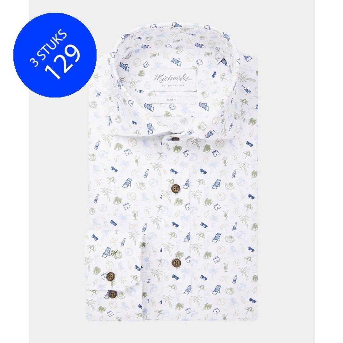 Zomers print Michaelis Shirt | Summer-boordmaat: 41