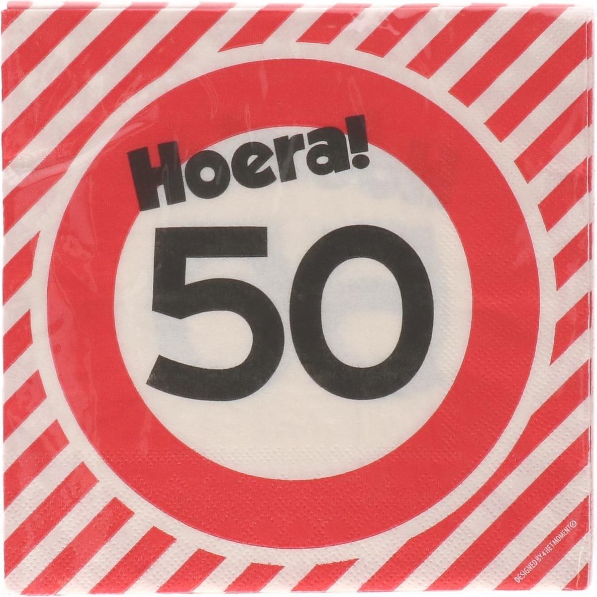 Servetten Verjaardag 50 jaar hoera 20 stuks 16.5 cm lang 16.5 cm hoog