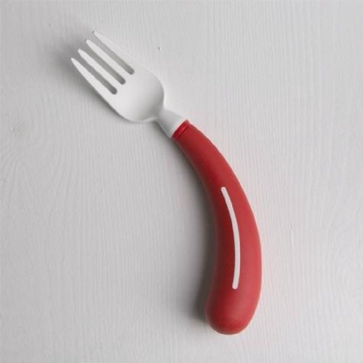 Vork rechts rood/wit (Aangepast bestek - Scandinavisch design)
