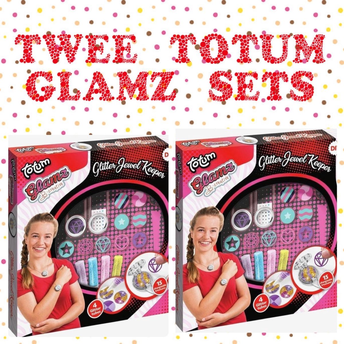 Totum pakket - 2 sieraden sets - Sieraden maken - Glamz Glitter Jewel Keeper - knutselpakket - knutselen