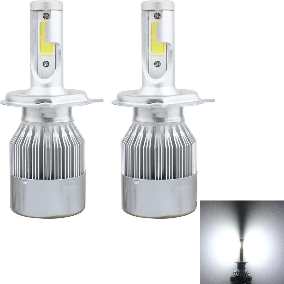 2 STKS H4 18 W 1800 LM 6000 K IP68 Canbus Constante Stroom Auto LED Koplamp met 2 COB Lampen
