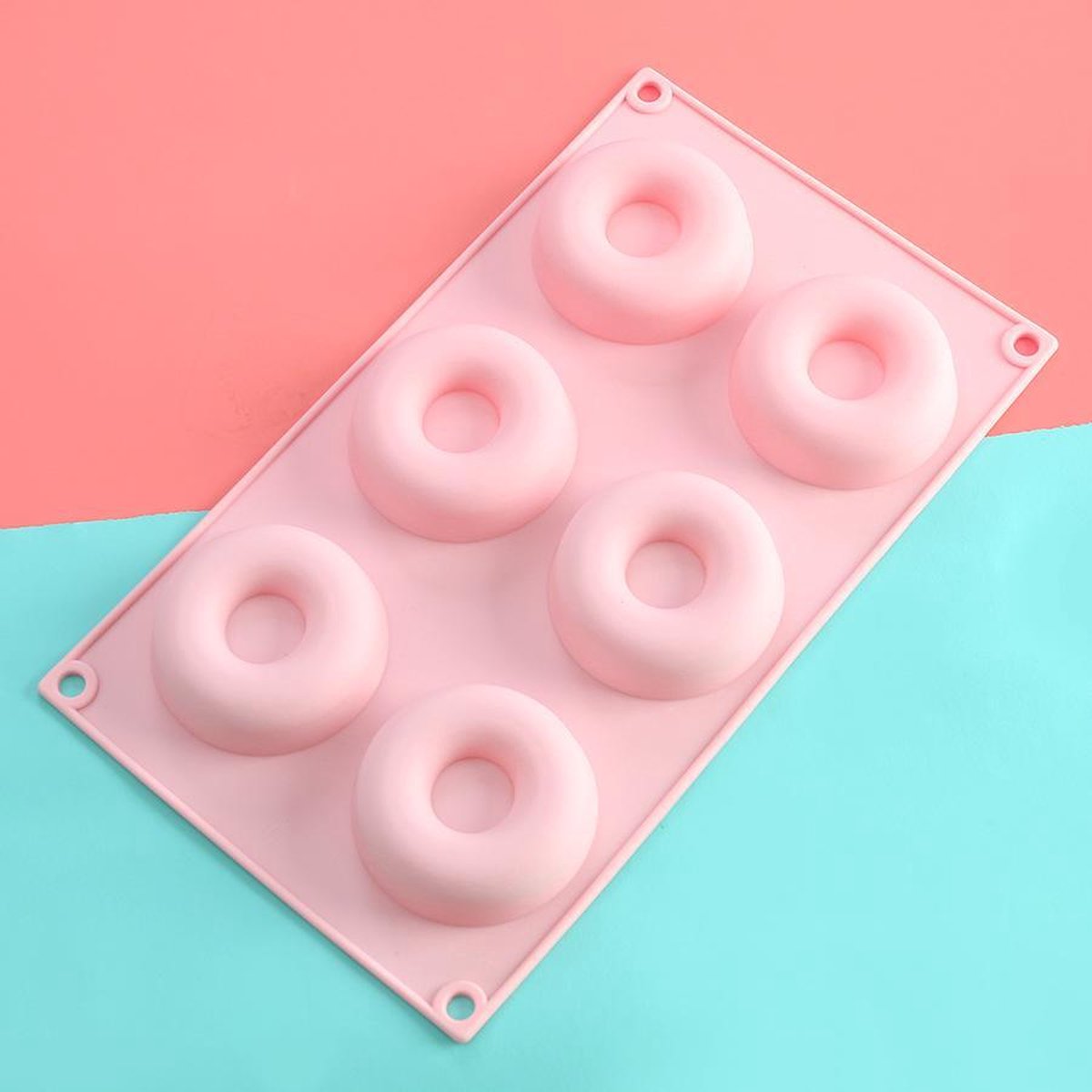 ZijTak - Donut bakvorm - Silicone - Donutvorm - Goede kwaliteit- Anti kleeflaag - 6 donuts - Zelf donuts bakken - Pastel roze