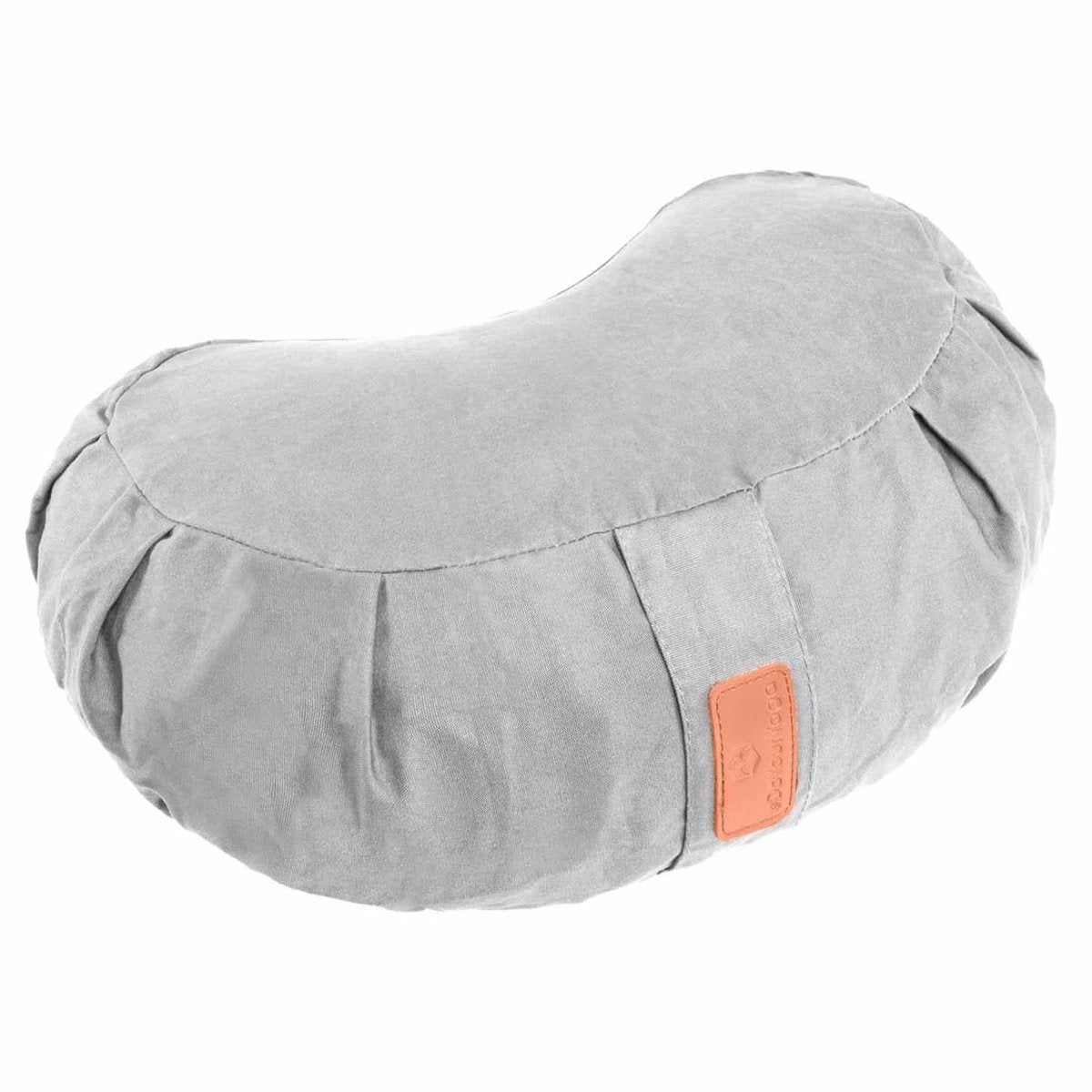 #DoYourYoga - Yoga kussen - »Ganesh« - halve maan meditatiekussen met bio-organische Spelt vulling - 45x30x14 cm - muis grijs