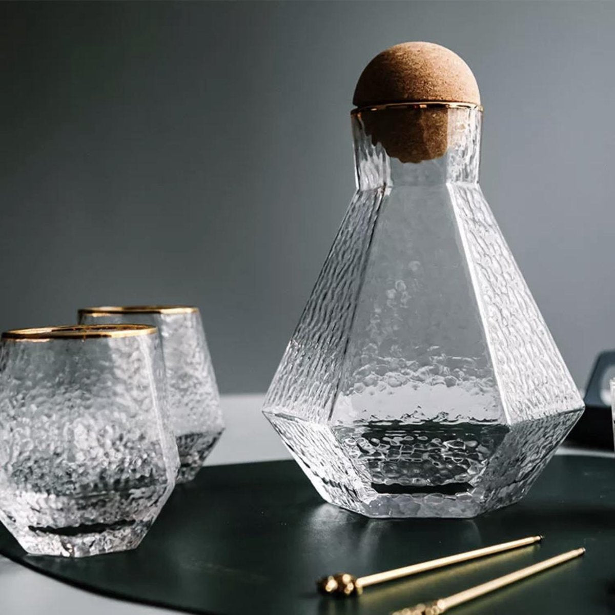 Karaf inclusief glazenset 2stuks| Kristalglas|Limonade Karaf|Inhoud 1L