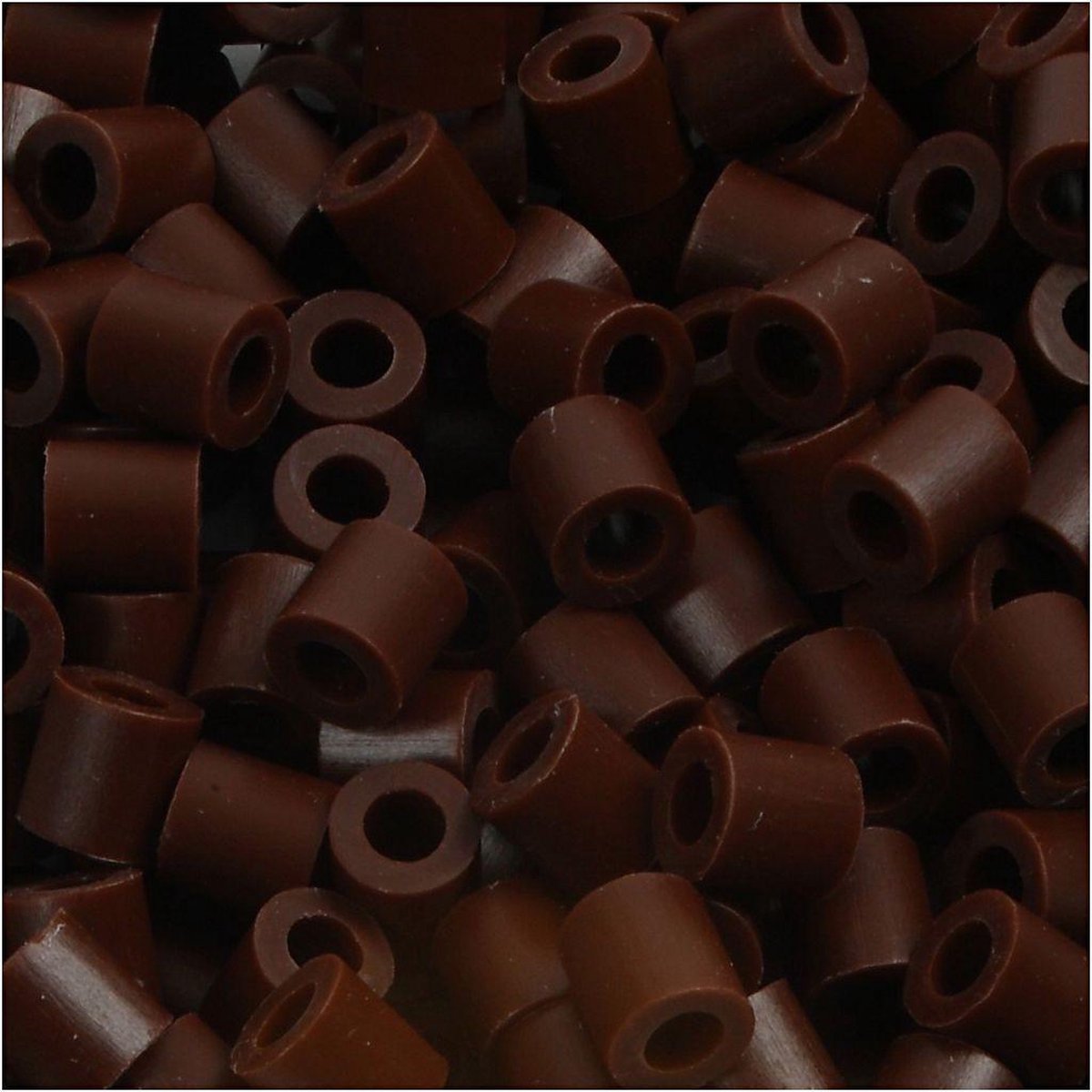 Strijkkralen afm 5x5 mm gatgrootte 2 5 mm bruin (32229) medium 1100stuks