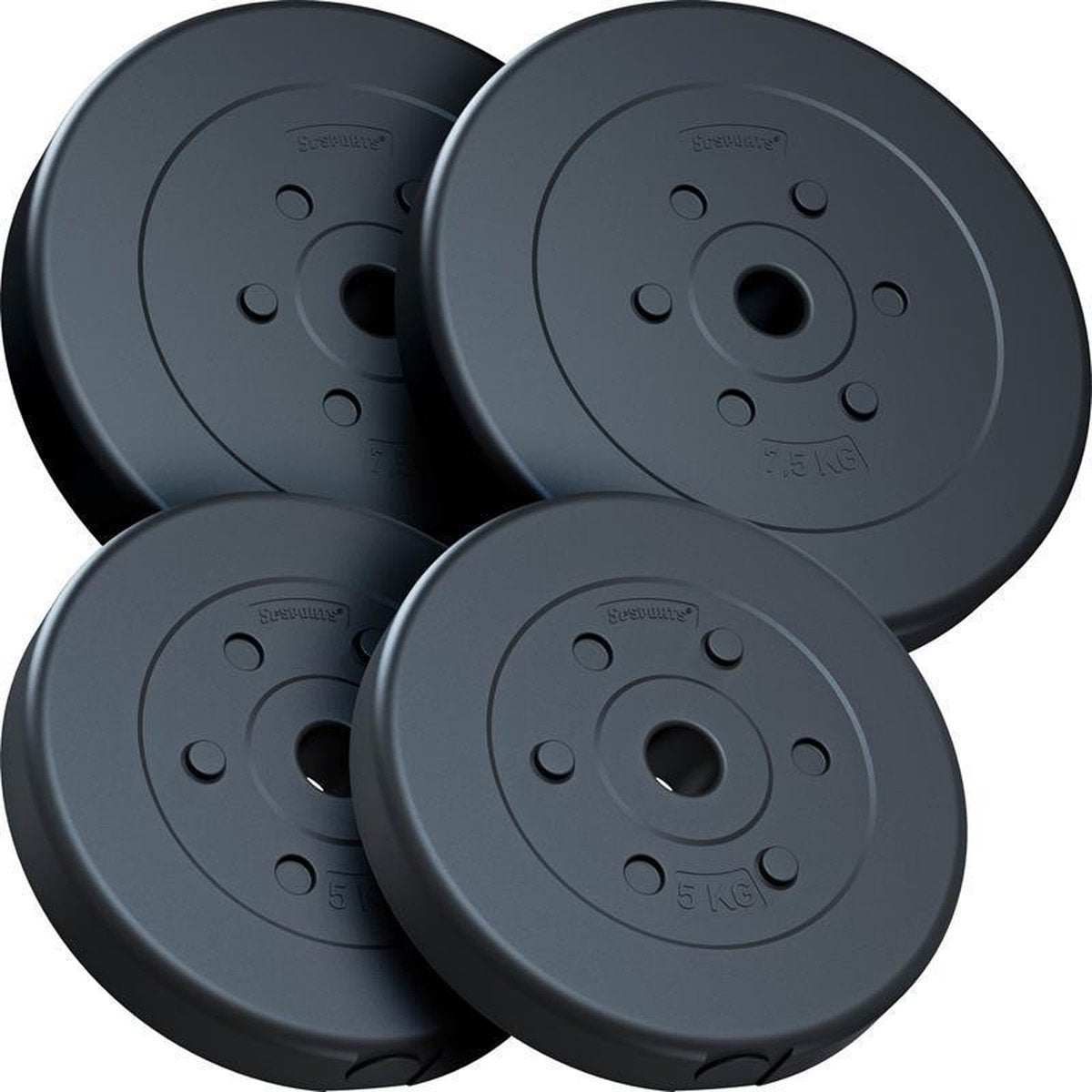 ScSPORTS® Halterschijven set 25 kg - 2 x 5 kg en 2 x 7