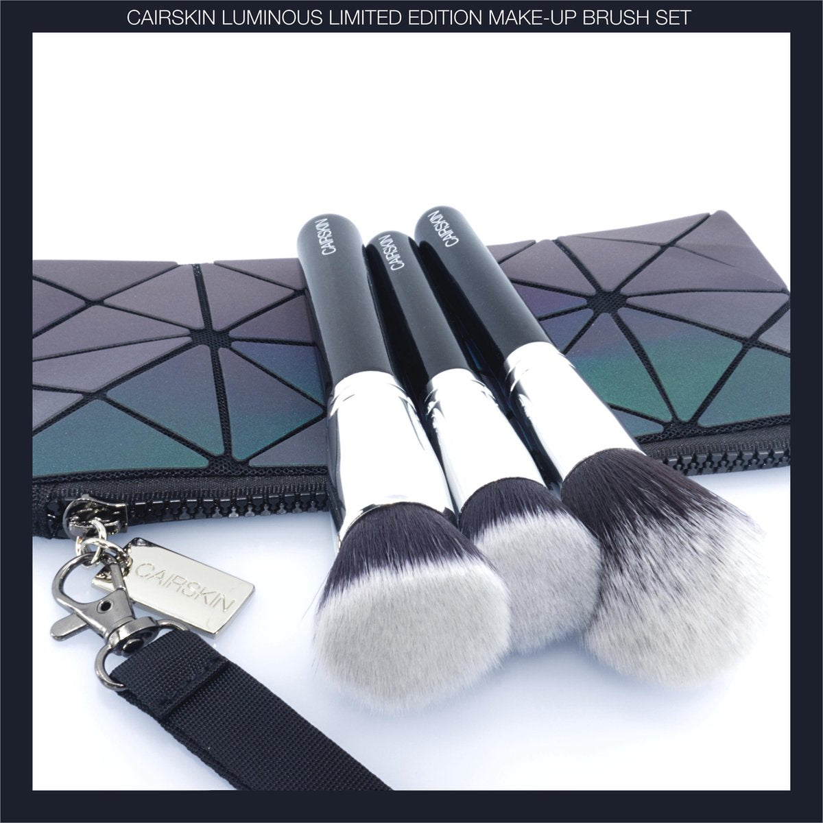 CAIRSKIN Luminous Limited Edition Make-up Brush Set - 3 Professional Face Brushes - Foundation / Blush / Contour Penselen