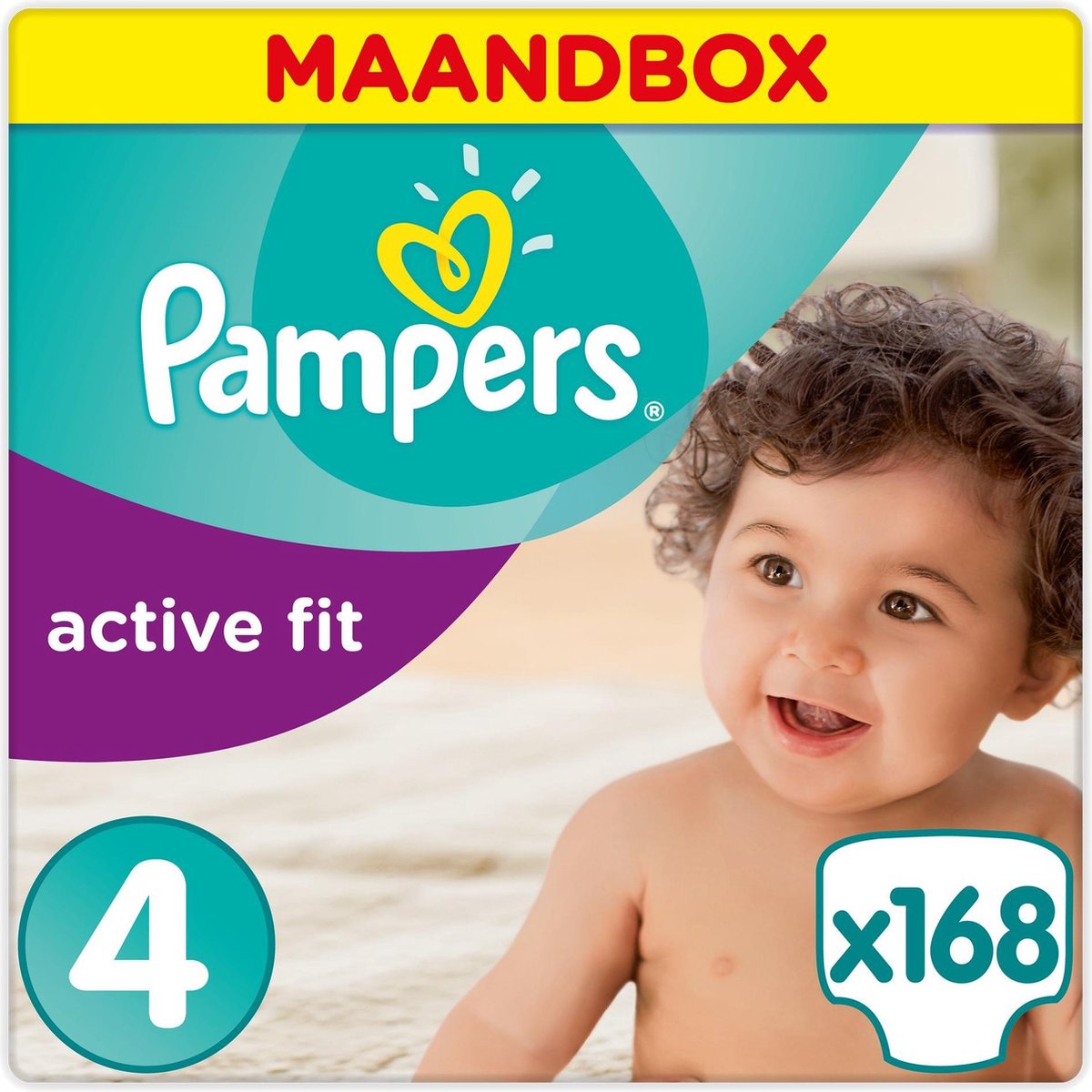 Pampers Active Fit - Maat 4 (Maxi) 8-16 kg - Maandbox 168 Stuks - Luiers