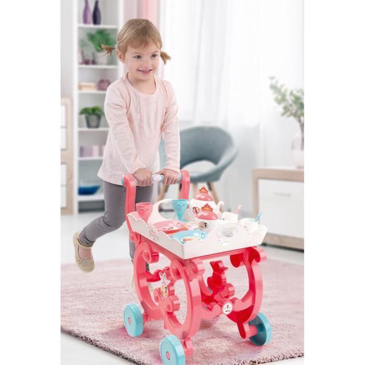 DISNEY PRINSES Smoby dessertenkar XL-trolley + accessoires servies