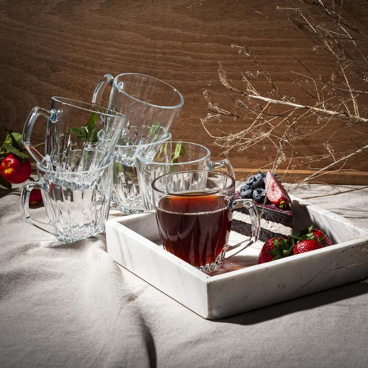 Pasabahce Safir – Drinkglazen Met Oor – Set van 2 – 250 ML