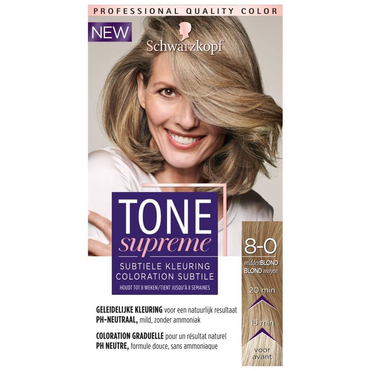 Schwarzkopf Tone Supreme 8-0 Middenblond 60 ml Haarverf - 1 stuk