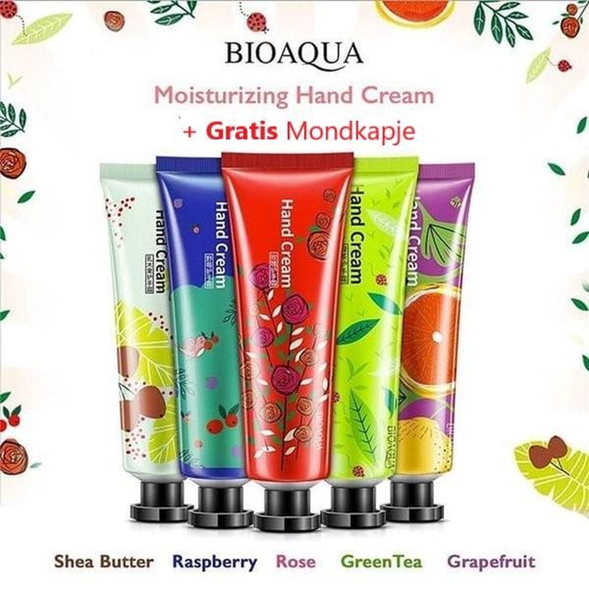 BioAqua  Hand Crème - Natuurlijk - Handbalsem -  Crème - Huidverzorging - Cadeau - Voordeelverpakking - 150 g