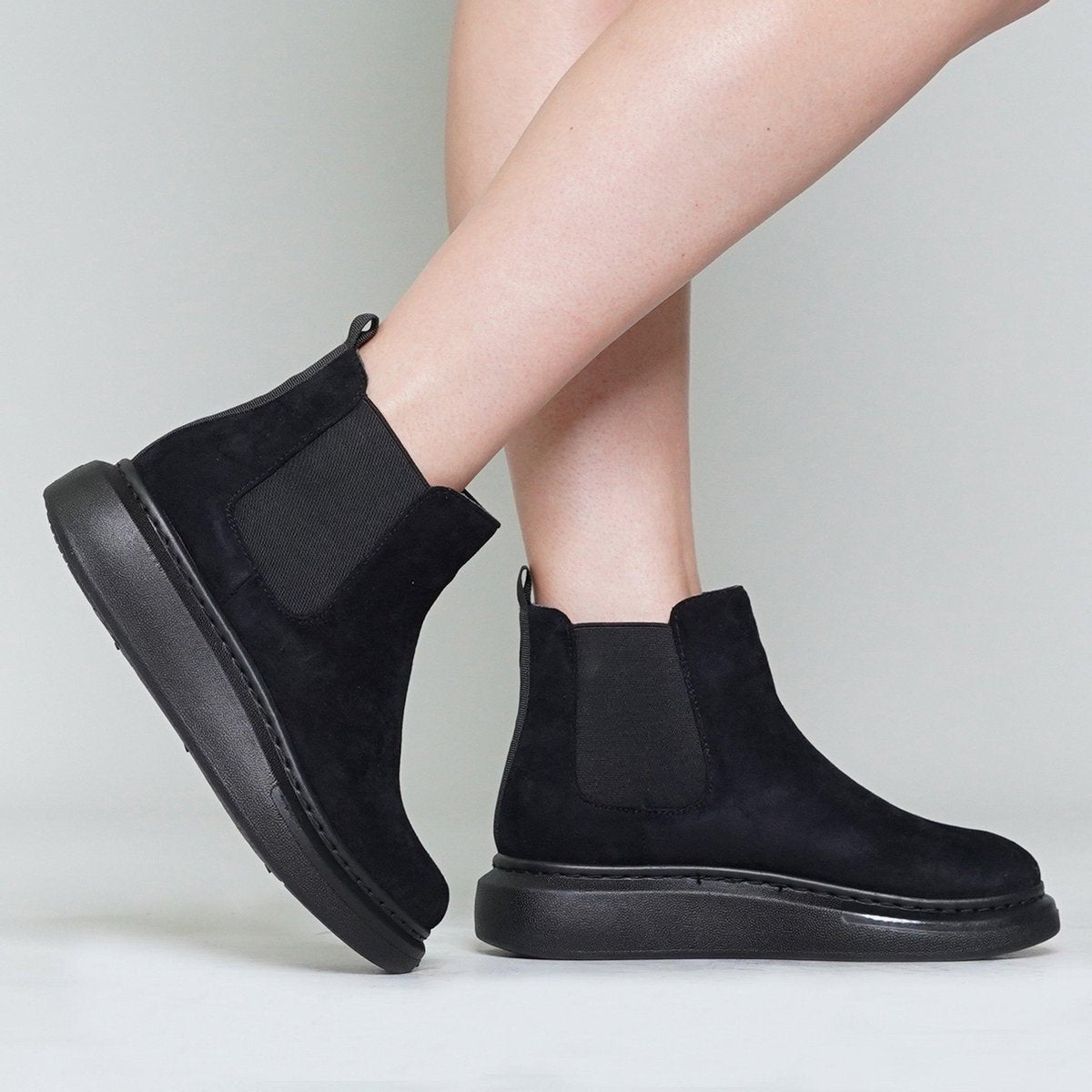 Zwarte chelsea boots met hoge zool Zwart / 40