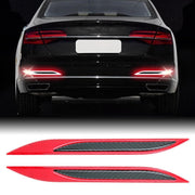 2 STKS Koolstofvezel Auto-Styling Achterbumper decoratieve strip