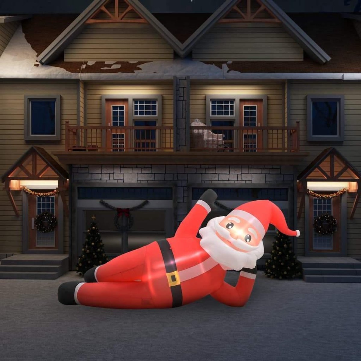 Medina Kerstman opblaasbaar LED XXL IP44 360 cm rood