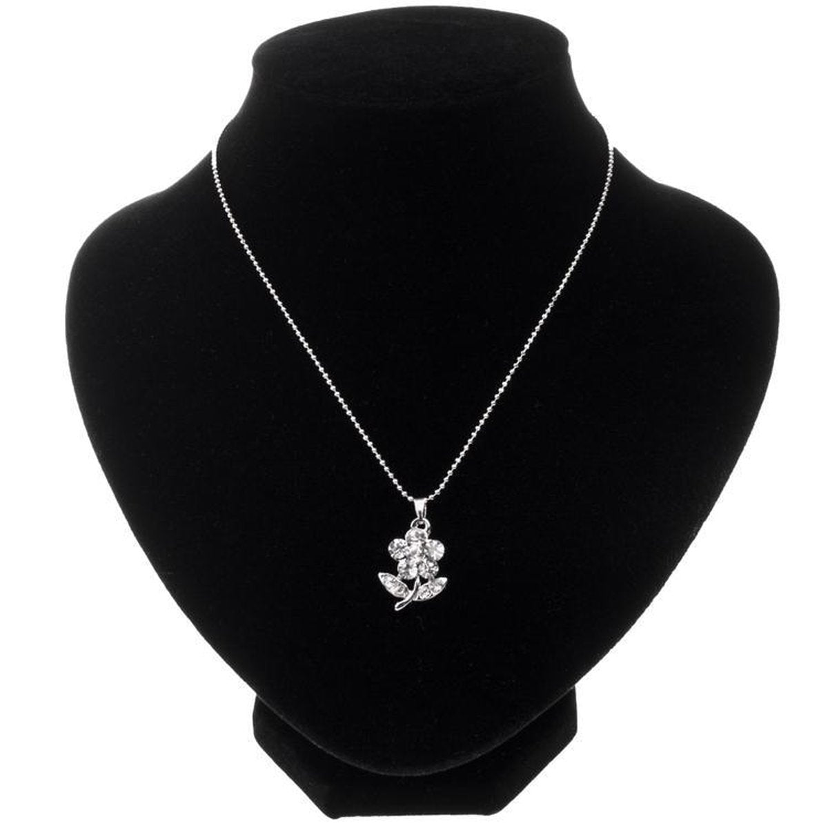 Kinderketting zilverkleurig met bloem
