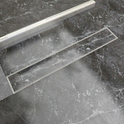 vidaXL Doucheputje rechthoekig 730 x 140 mm roestvrij staal
