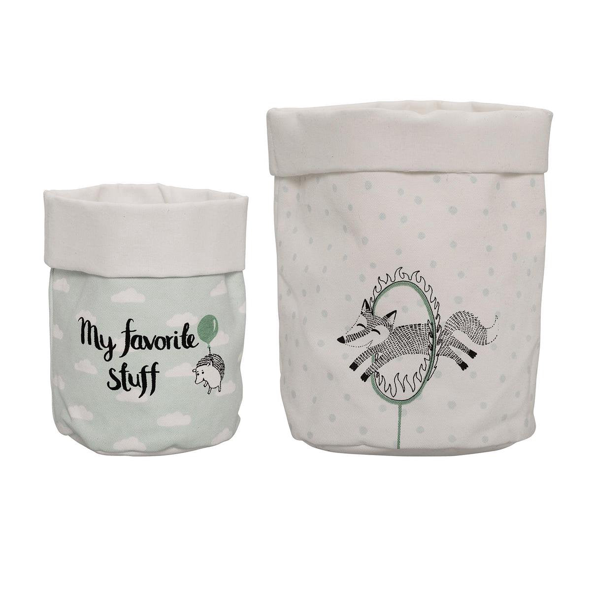 set canvas opbergmanden Mint  - Bloomingville