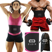 E'loir® Roze Sauna Belt voor het Verbranden van Vet + GRATIS Opbergzakje - Waist Trainer - Sauna Band - Afslankband - Zweetband Buik - Taille Band - Buikband - Fitness Band - Afslankband - Afslankriem - One Size Fits Most - Unisex - Roze