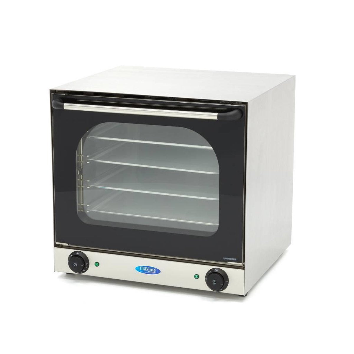 Convectieoven - met Grill en Stoom - RVS - Variabele Thermostaat tot 300 Graden - Met 4 Trays - Timer -Analoog - Professionele Heteluchtoven - Maxima