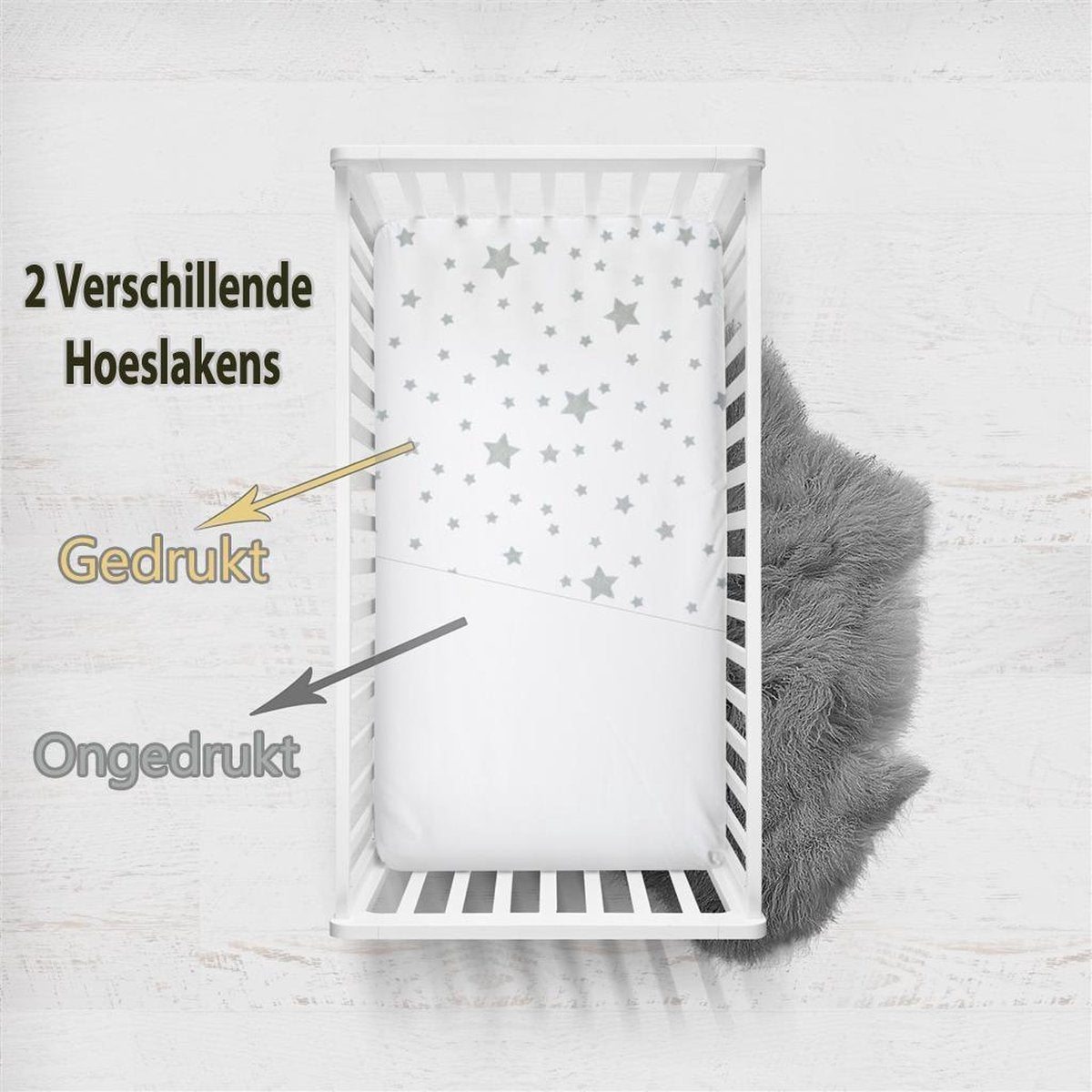 Ephemeris Baby hoeslakens  70x140cm +20 cm