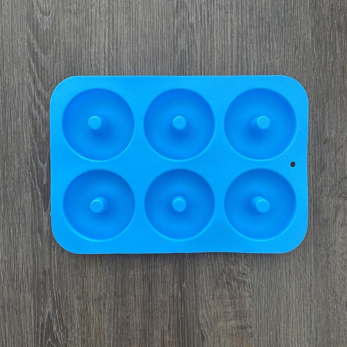 Siliconen Donut Bakvorm / Mal - Zelf donuts maken! - Blauw